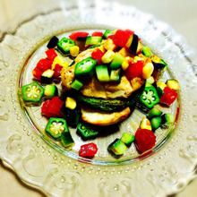 トロナスとチキンのミルフィーユ夏サラダ