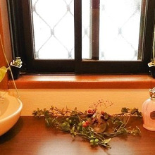 ベランダに咲いたカスミソウをトイレのインテリアに