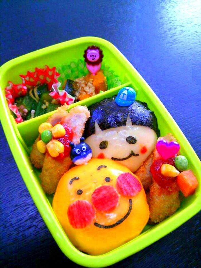 【キャラ弁】簡単!アンパンマンと息子の2ショット弁当