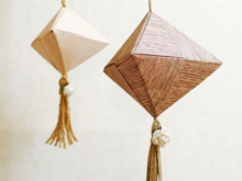 100均の木目調折り紙で立体サシェ作り♪