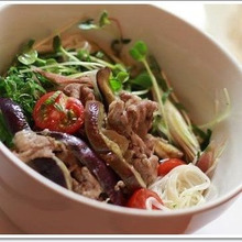 豚肉と香味野菜の冷たいお素麺☆