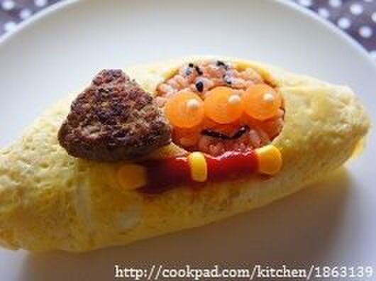 お弁当にもプレートにも♪空飛ぶアンパンマンオムライス