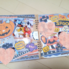 ハロウィンパーティの残り物でアルバム作り♪