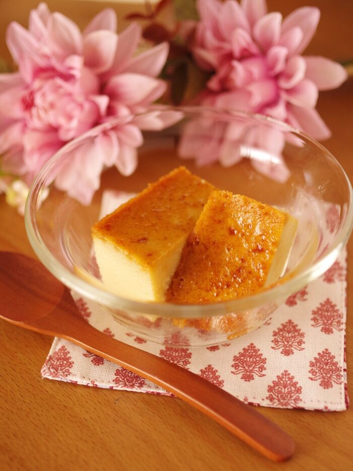 ホットケーキミックスと里芋で簡単ココナッツプリン(タイの焼きプリン、カノムモーケン)