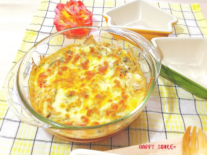 めちゃオススメ☆はちみつゴーヤの上新粉と豆乳クリームグラタン♡