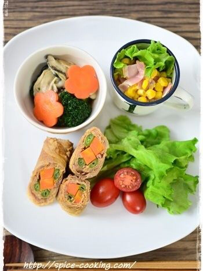 レンジで作る簡単メニューのワンプレート