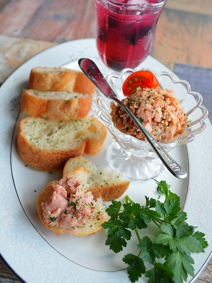 火と包丁も使わない3分副菜 スパムのリエット風