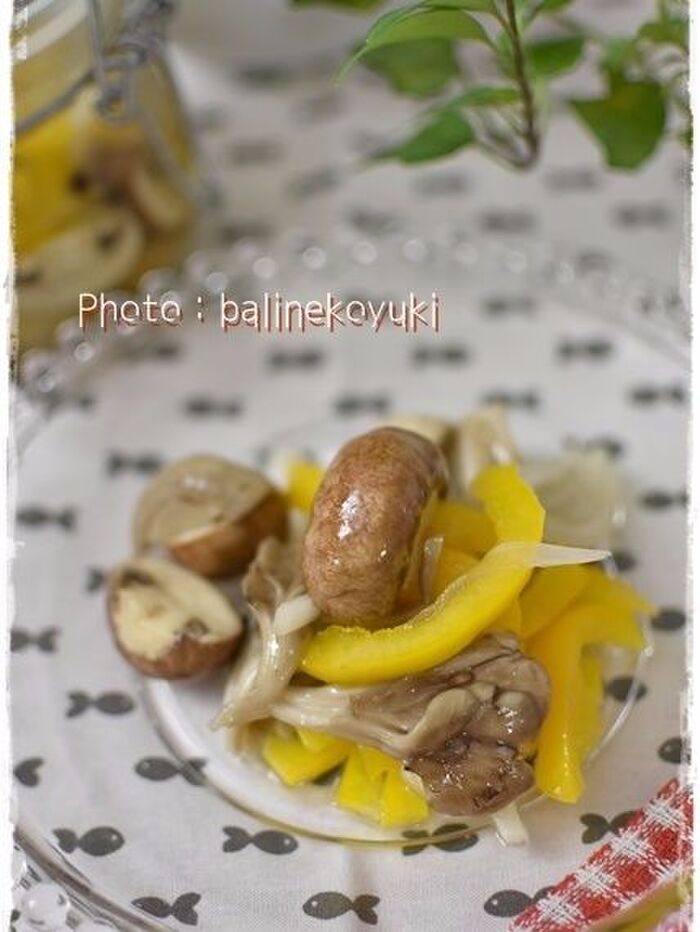 【レンチン】常備菜レシピ!簡単さっぱりきのこのマリネ
