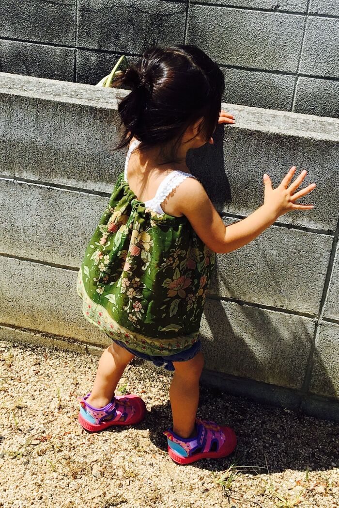 肩紐を付けたチュニックはこんな感じ。