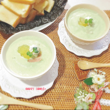 テスコムさんの世界初☆真空ミキサーを使って♪電子レンジで作る!はちみつゴーヤとレンコンのスープ♡