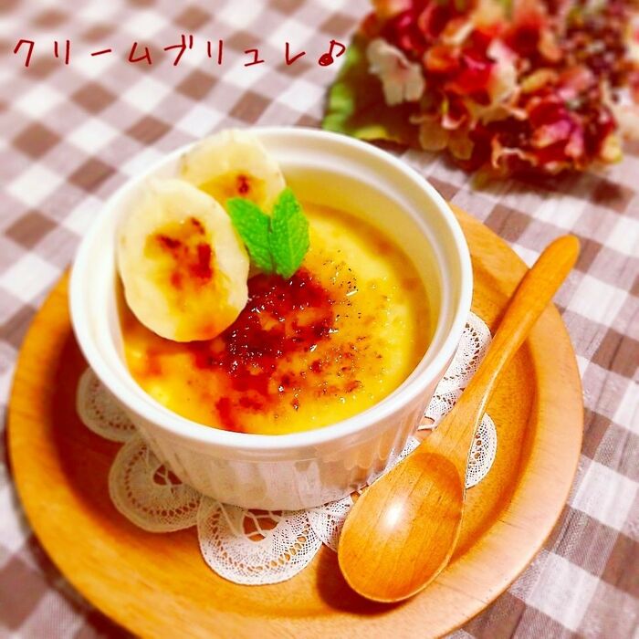 バーナーを使わなくても出来る!簡単クリームブリュレ〜♡