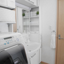 万能!プラスチック段ボール♪洗面所の造り付け収納のイライラ解消