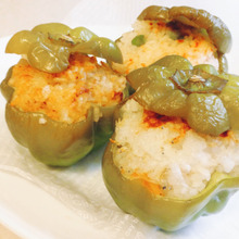 珍しい夏野菜かぐらなんばんで!焼きおにぎり