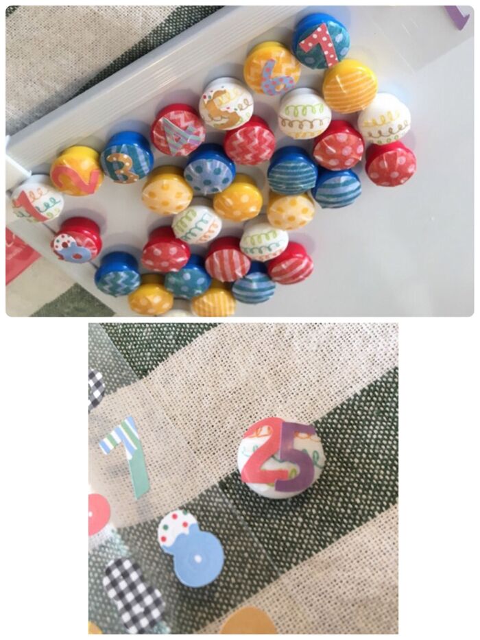 さらにその上に数字シールを