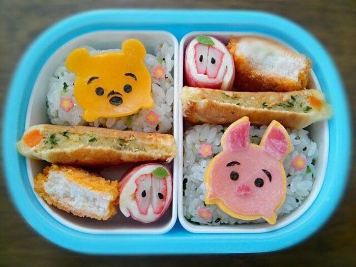 ツムツムプーさんとピグレットのキャラ弁