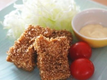 魚が美味♡レンジ2分!メカジキの胡麻カツ風☆お弁当にも♪時短レシピ♬