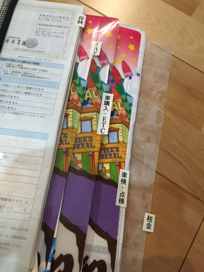 クリアファイルにラベリング