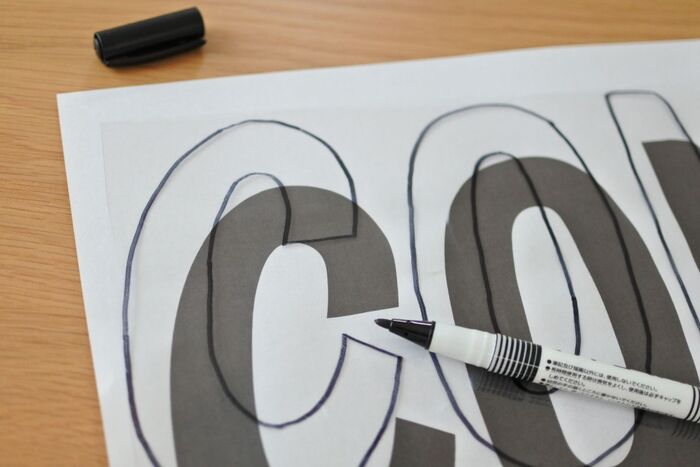 ①文字を書き写します