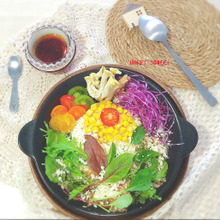 ヘルシー満開☆ふわふわ高野豆腐の乙女心くすぐるカラフルなレインボー丼♡