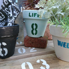 【リメイク】フラワーポットをペイントとステンシルで簡単リメイク☆