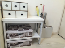 ニトリのベンチと収納ケースは相性抜群