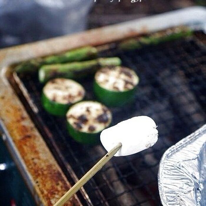 やっぱり仕上げは焼きマシュマロ