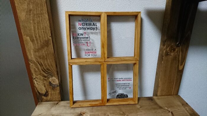 ガラスに好きなステッカーや転写シールを貼る