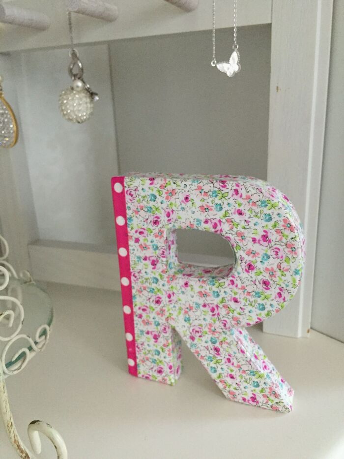 イニシャルプレートを可愛くデコパッチ