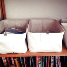 オープンなボックスで子どもも簡単に出来る洋服収納