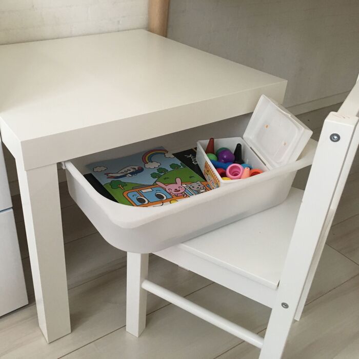 IKEAのサイドテーブルを収納付きテーブルにDIY