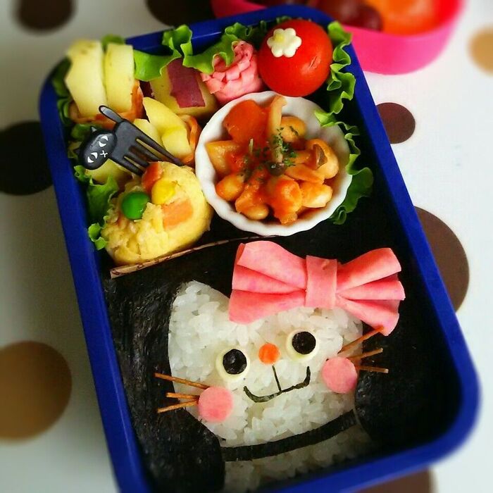 キャラ弁♡乗せるだけ~簡単ねこちゃん海苔弁♪