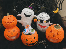 ペーパーマッシュで作るハロウィンランタン大集合☆