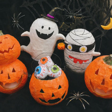 ペーパーマッシュで作るハロウィンランタン大集合☆