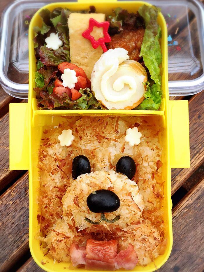 キャラ弁：おかかで可愛いわんちゃん弁当♡