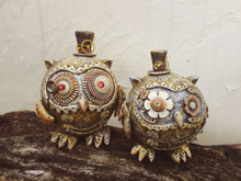 紙をアンティーク金属に見せる塗り方!スチームパンクなミミズク☆