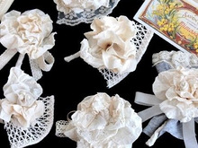 大人ナチュラル服に似合う布花コサージュの作り方♪