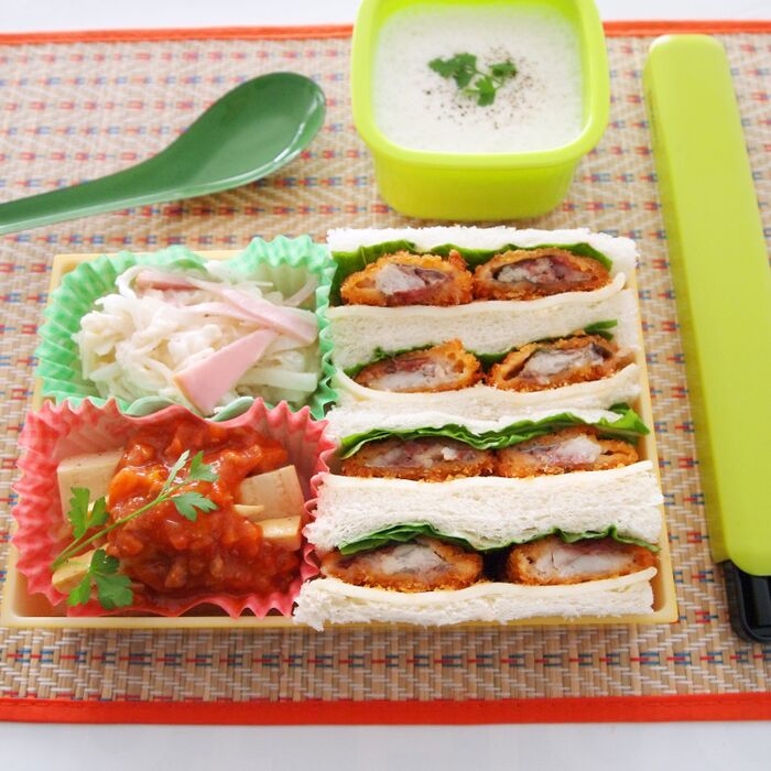 連休中も!お弁当レシピ「あじフライサンド弁当」