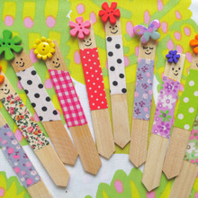 カラフルGarden pick♪ダイソーネームプレートをデコパッチ