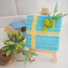 廃材+100均!北欧☆絵画風グリーンアレンジ♡キャンバスをニットでデコ♬ディスプレイ☆