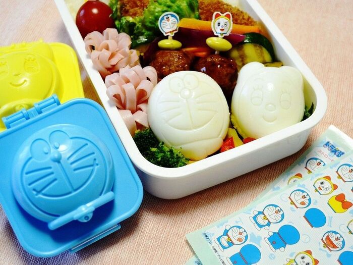とっても大好き!「ゆでたまごっこドラえもん・ドラミ」2個セット+デコシール付き