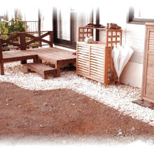 外構DIY☆リビング~お庭へのミニウッドデッキの使い道