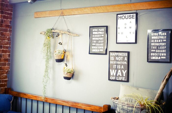 簡単!流木とフェイクグリーンで壁をデコレーション★