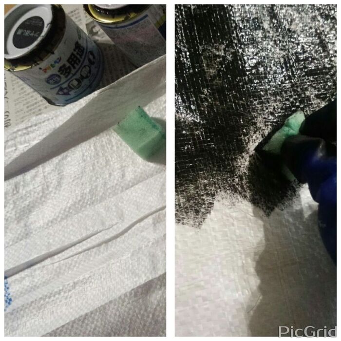 スポンジでペイント