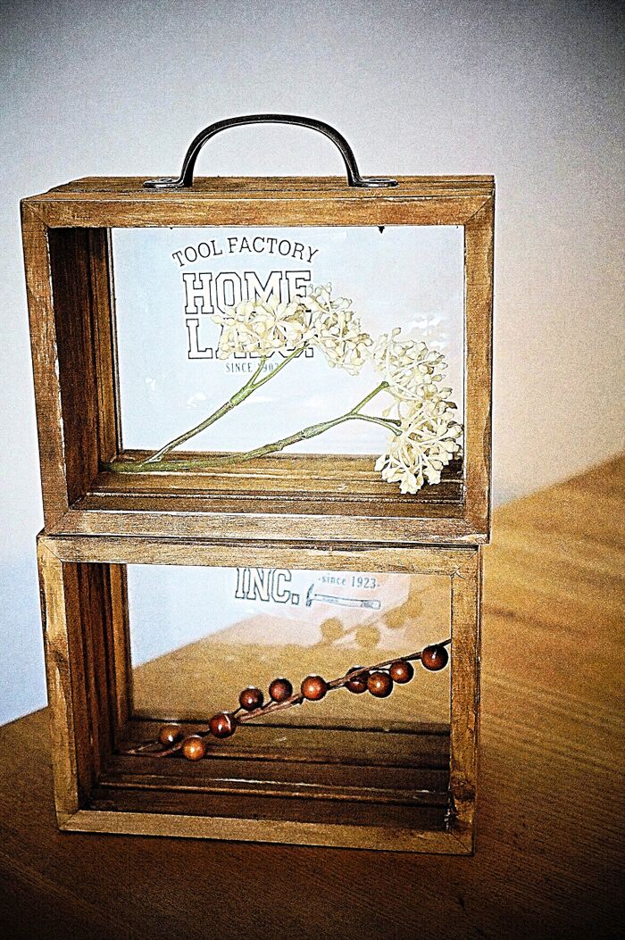 100均フォトフレームで簡単!トランク風ショーケース☆