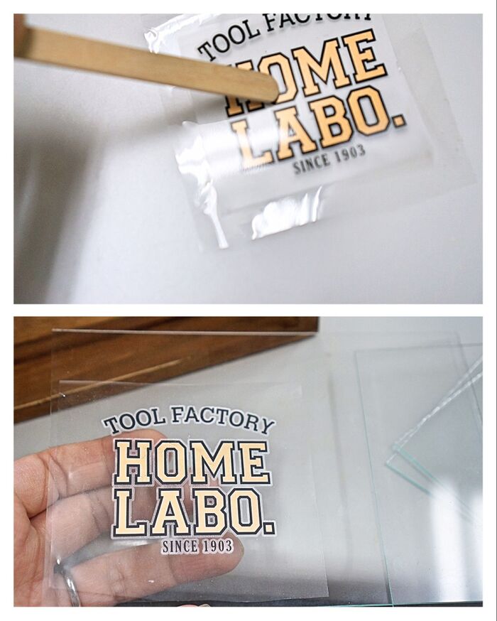 ⑤転写シールをいらないビニールに転写する