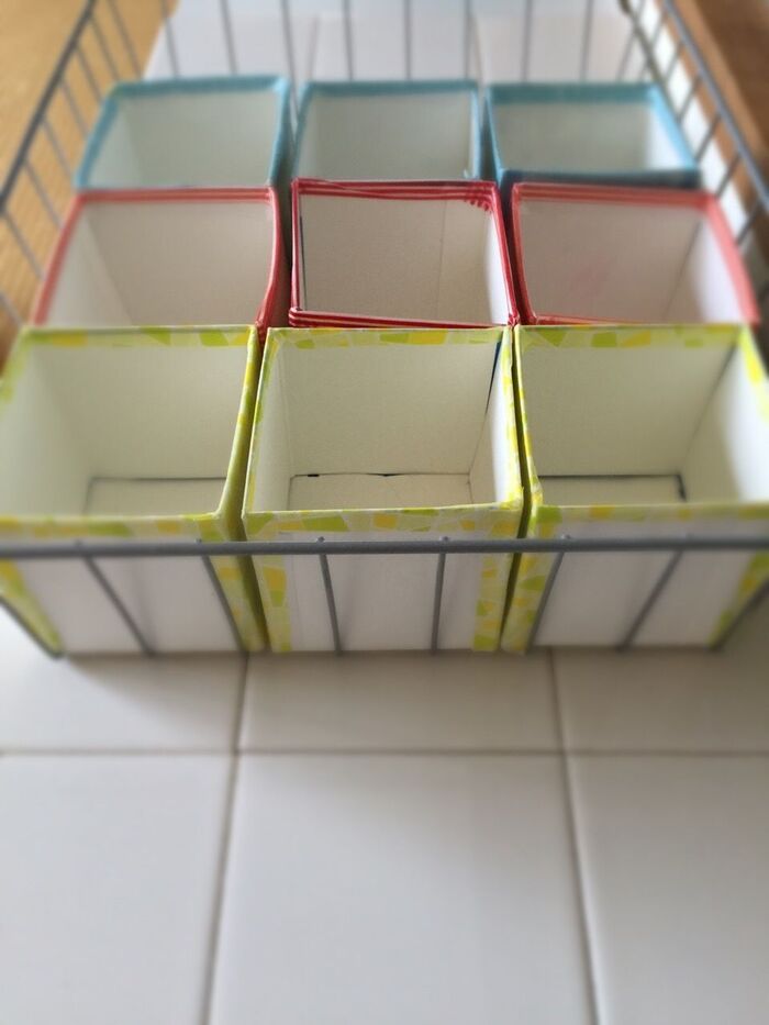 牛乳パックとマスキングテープで作るボックス