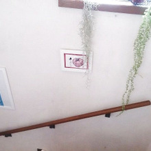 子供たちの絵を飾って階段ギャラリー