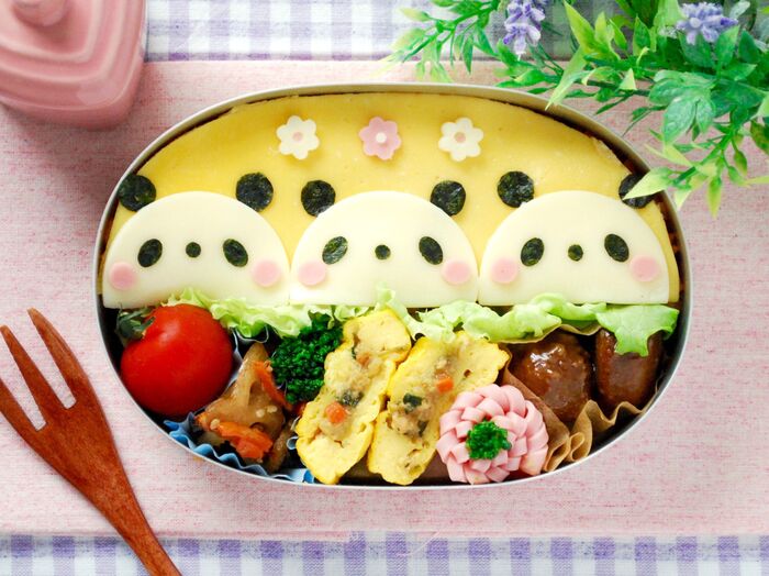 【初級編】キャラ弁☆ペタッとパンダのオムライスの作り方