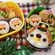 男の子に♪電車といぬの車掌さんのお弁当/キャラ弁