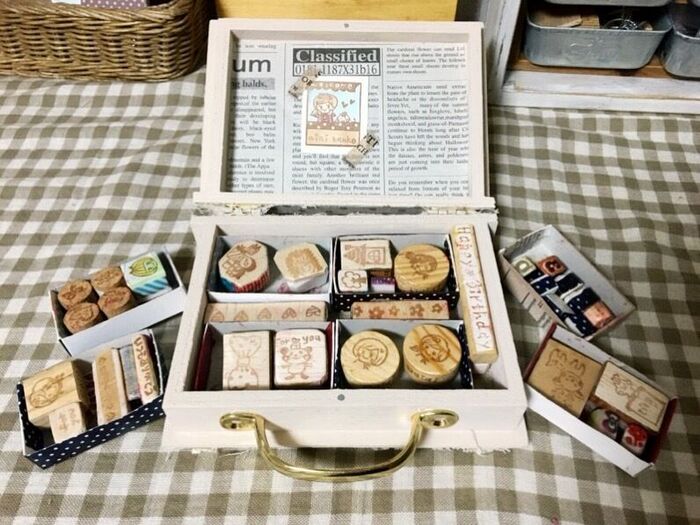 こちらは、はんこ収納に♪